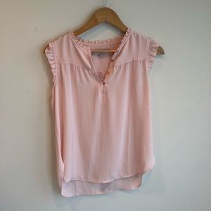 Pink Ruffle Loft Tank Top NWT Size XS
